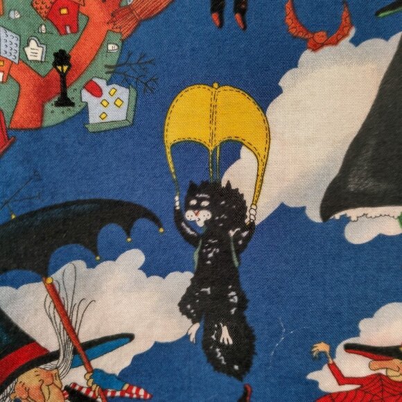 Vintage Halloween Vest Women M 111 Main Witch Witches Flying Black Cat Parachute - Picture 8 of 11